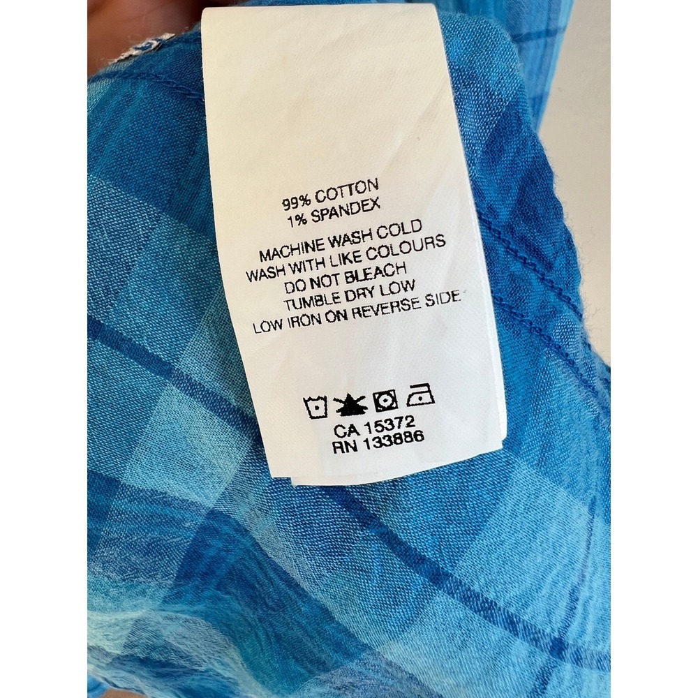 Joe Fresh Women's Blue Plaid Long Sleeve Button Down Size S Casual Shirt Fall‎ - Picture 3 of 7